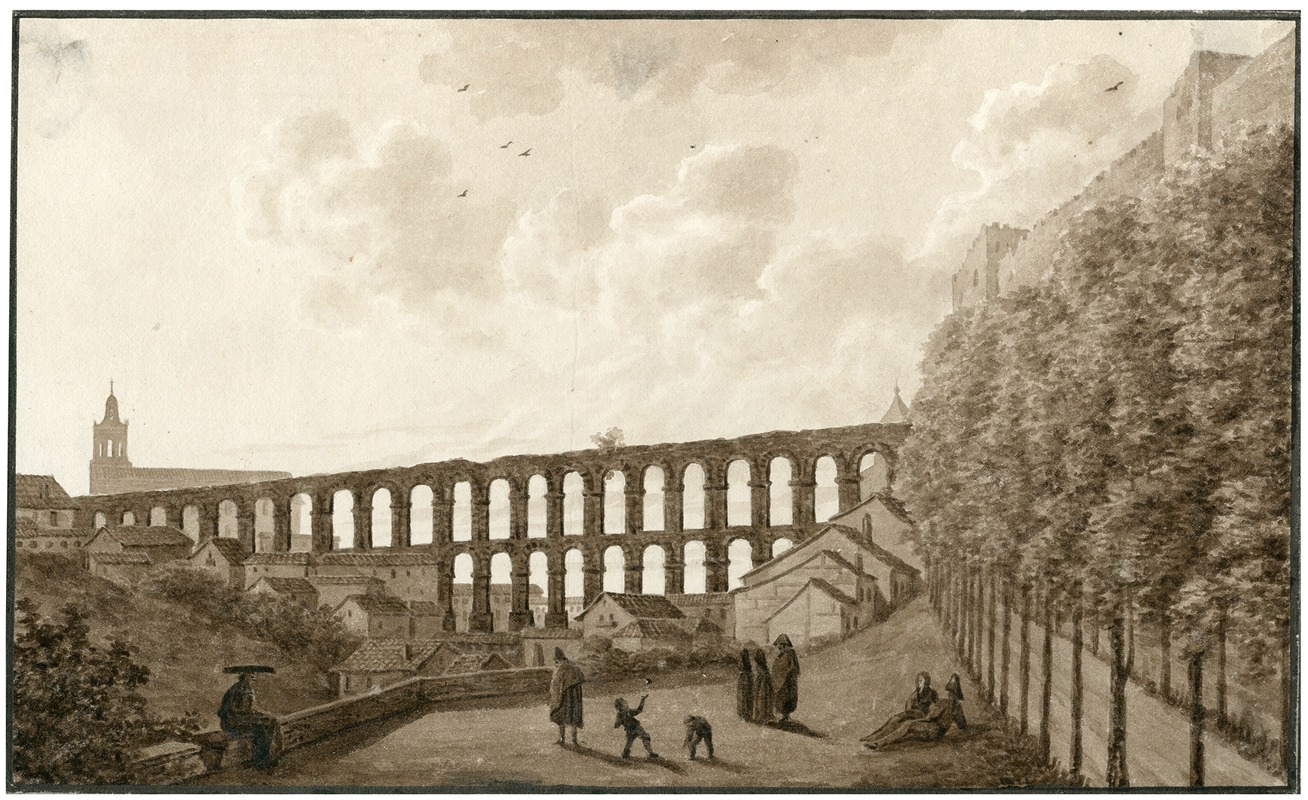Otto Howen - Gezicht op Segovia met het aquaduct