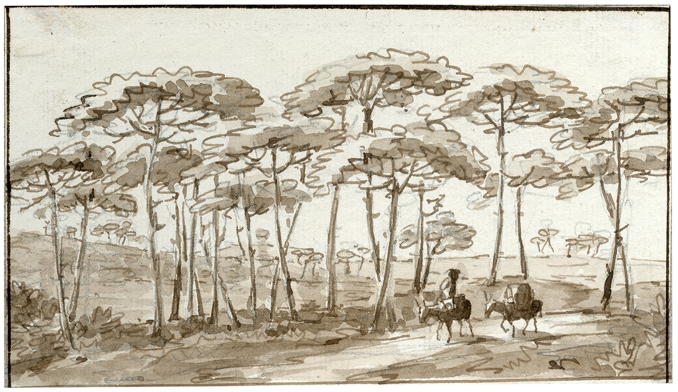 Otto Howen - Hoge bomen in Spaans landschap