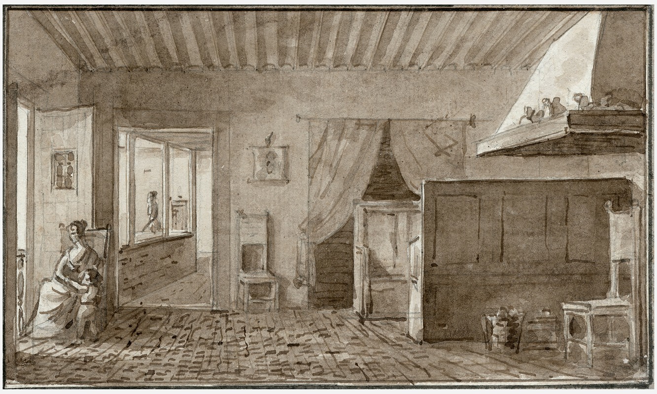 Otto Howen - Interieur van een huis