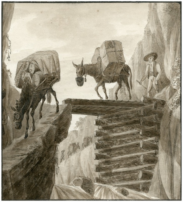 Otto Howen - Pakezels steken een brug over in de Pyrenéén