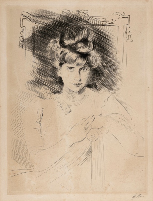 Paul César Helleu - Portrait de femme assise de face