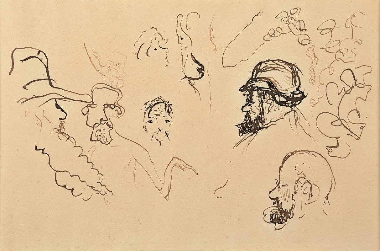 Pierre Bonnard - Etude de têtes (Pissarro – Toulouse Lautrec)