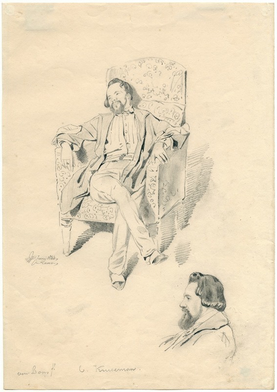 Pieter van Loon - Cornelis Kruseman, zittend in fauteuil