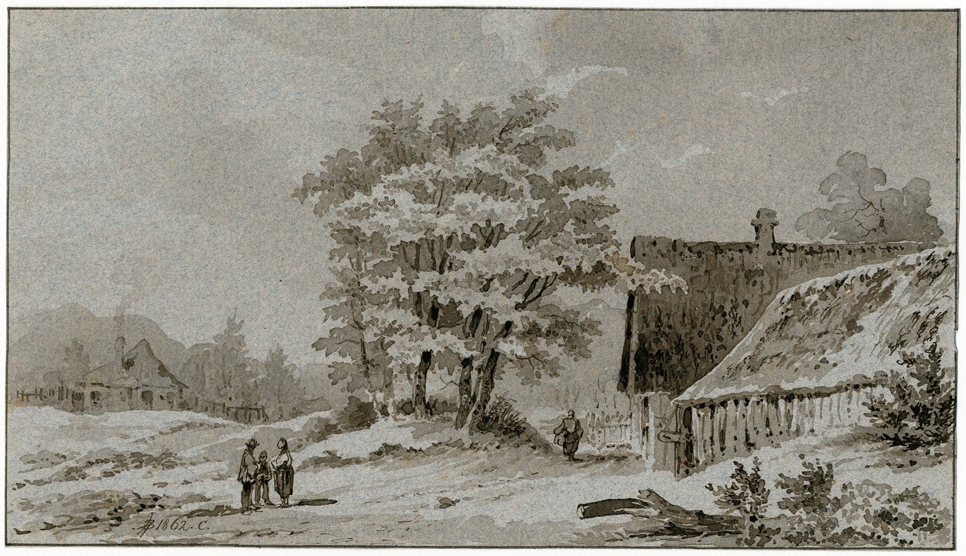 Pieter van Loon - Enkele huizen in de duinen