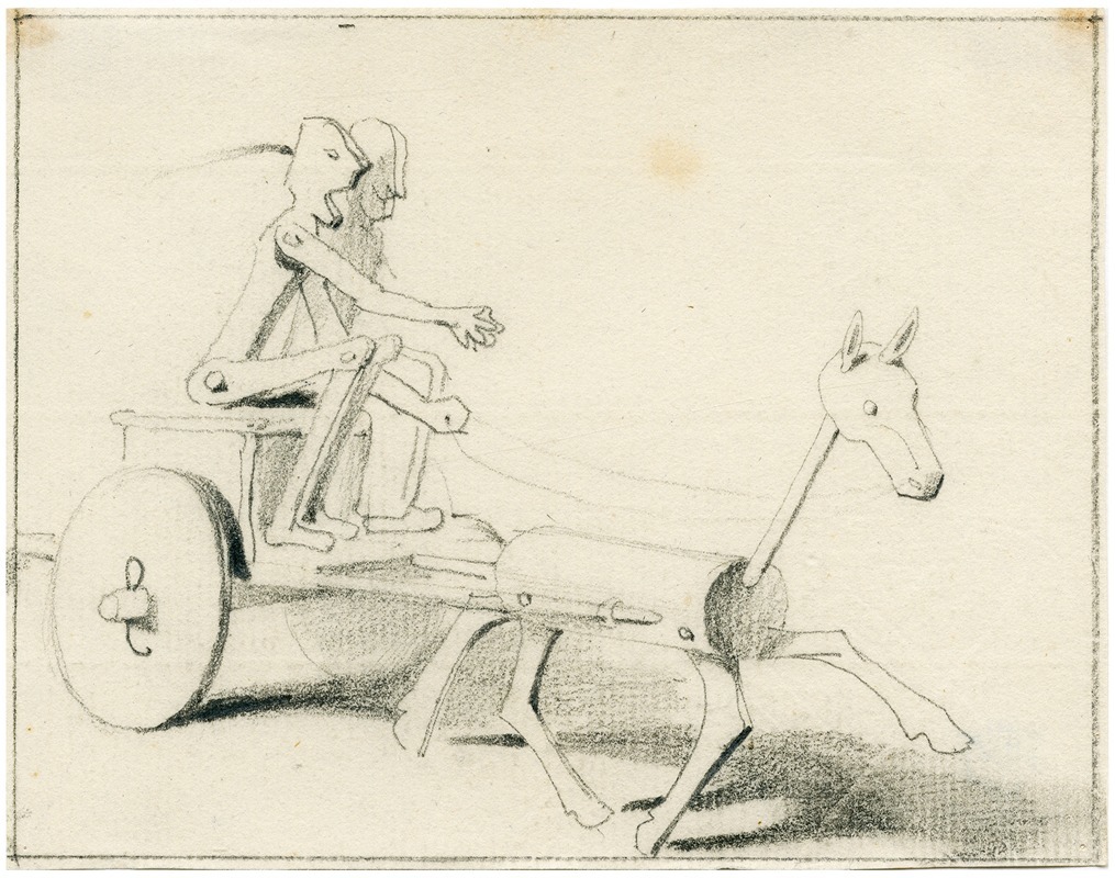 Pieter van Loon - Houten mannetjes op een kar