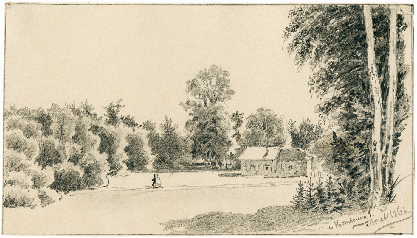 Pieter van Loon - Huis tussen de bomen in de omgeving van Hamburg