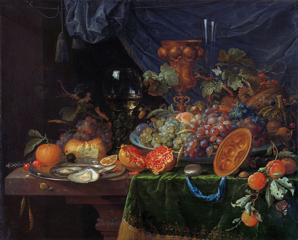 Abraham Mignon - Still Life with Fruit and Oysters
