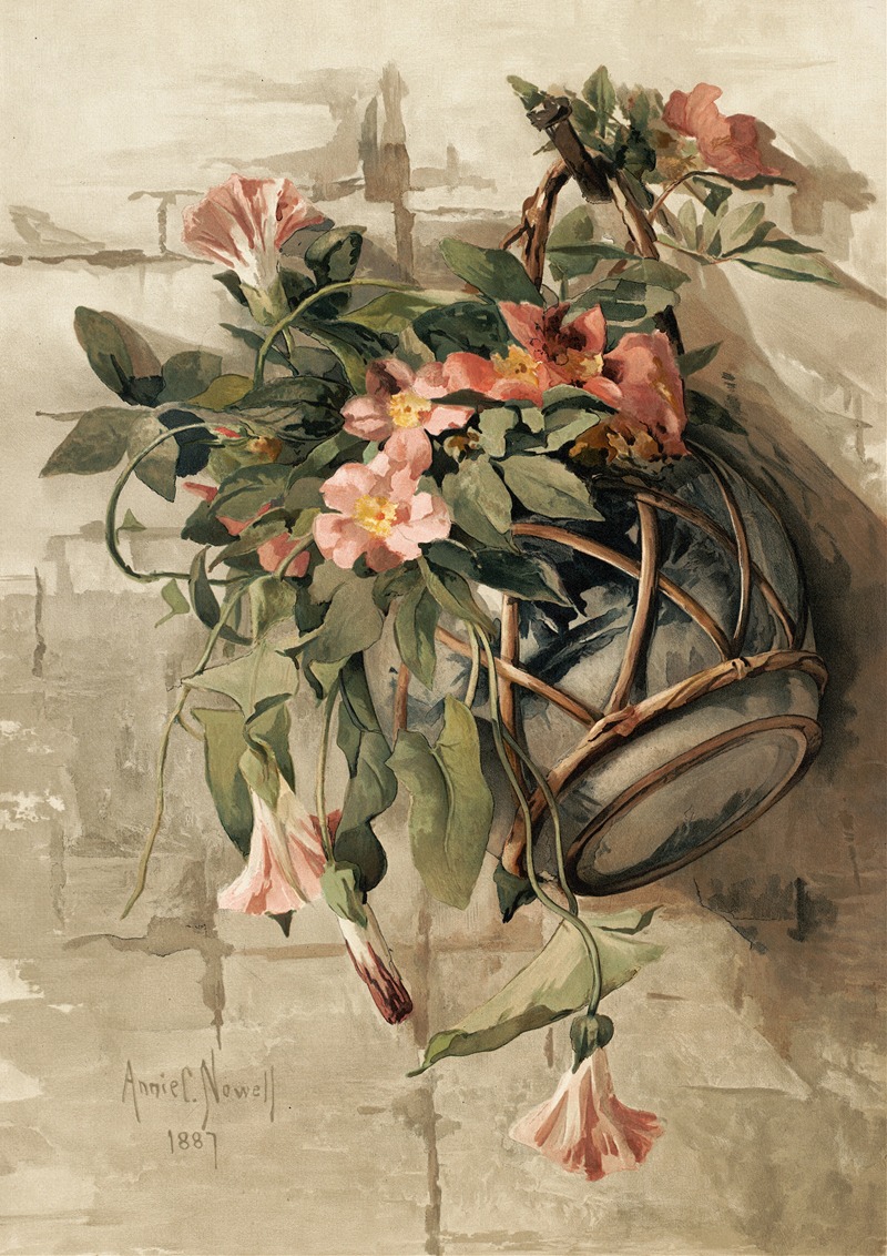 Annie Nowell - Pink Flowers in Hanging Vase