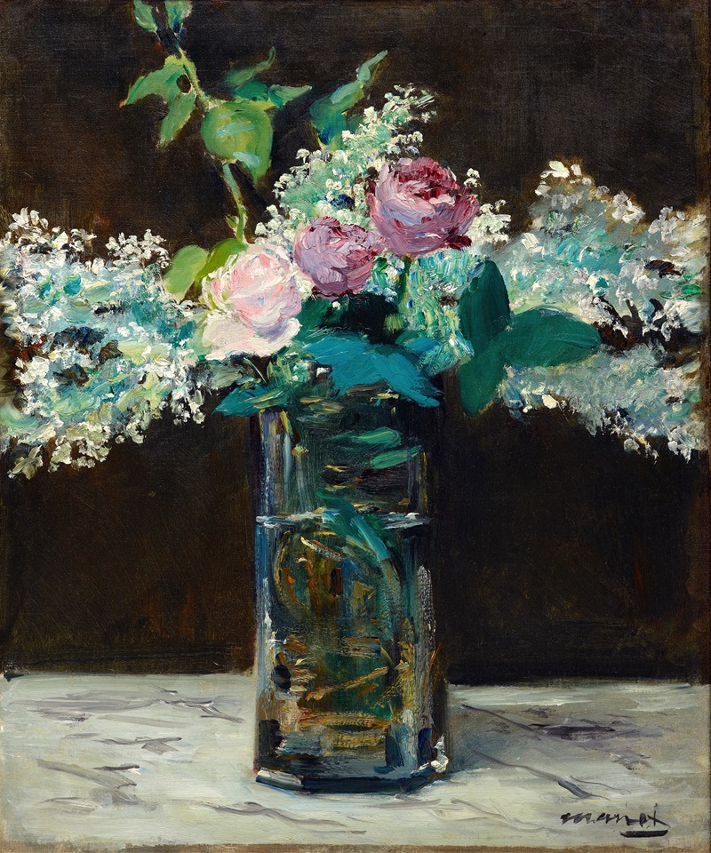 Édouard Manet - Vase of White Lilacs and Roses