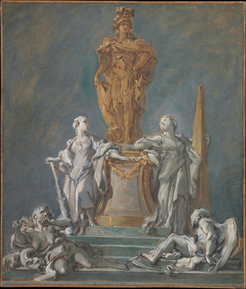 François Boucher - Study for a Monument to a Princely Figure