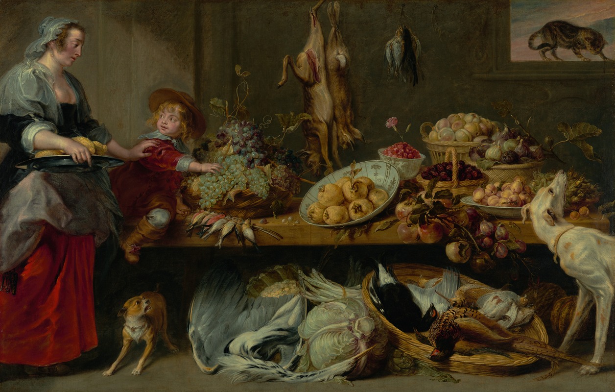 Frans Snyders - Kitchen Still Life with a Maid and Young Boy