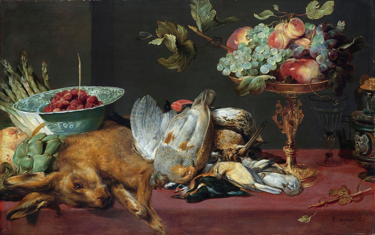 Frans Snyders - Still life with small game and fruits