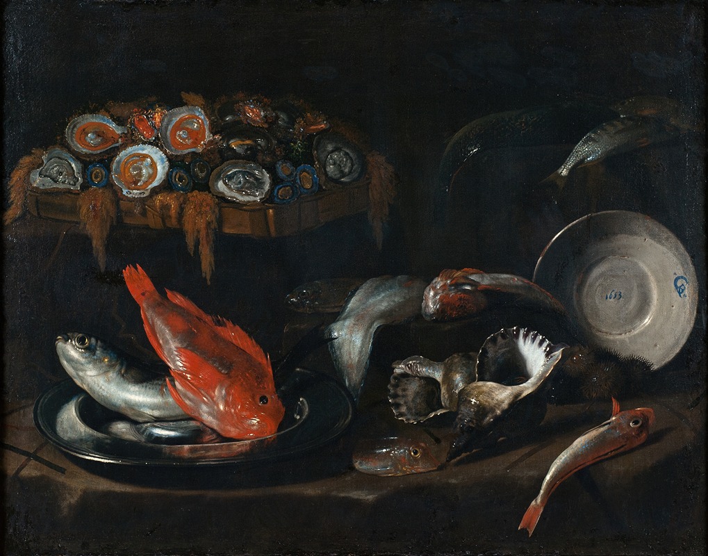 Giovanni Battista Recco - Still Life with Fish and Oysters
