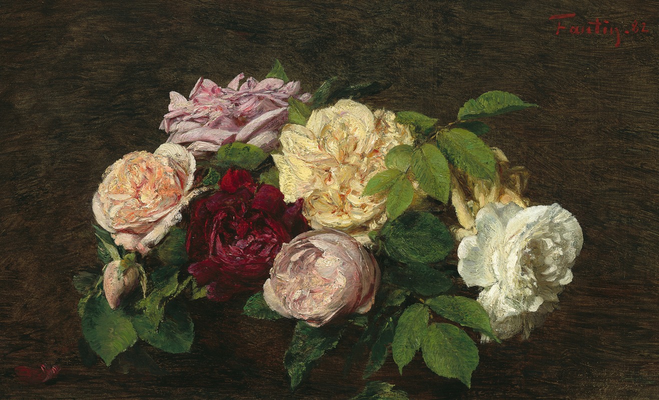 Henri Fantin-Latour - Roses de Nice on a Table
