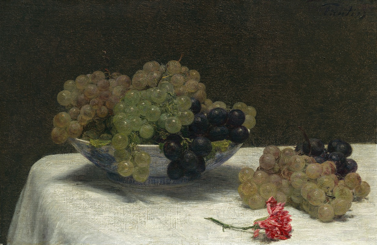 Henri Fantin-Latour - Still Life with Grapes and a Carnation