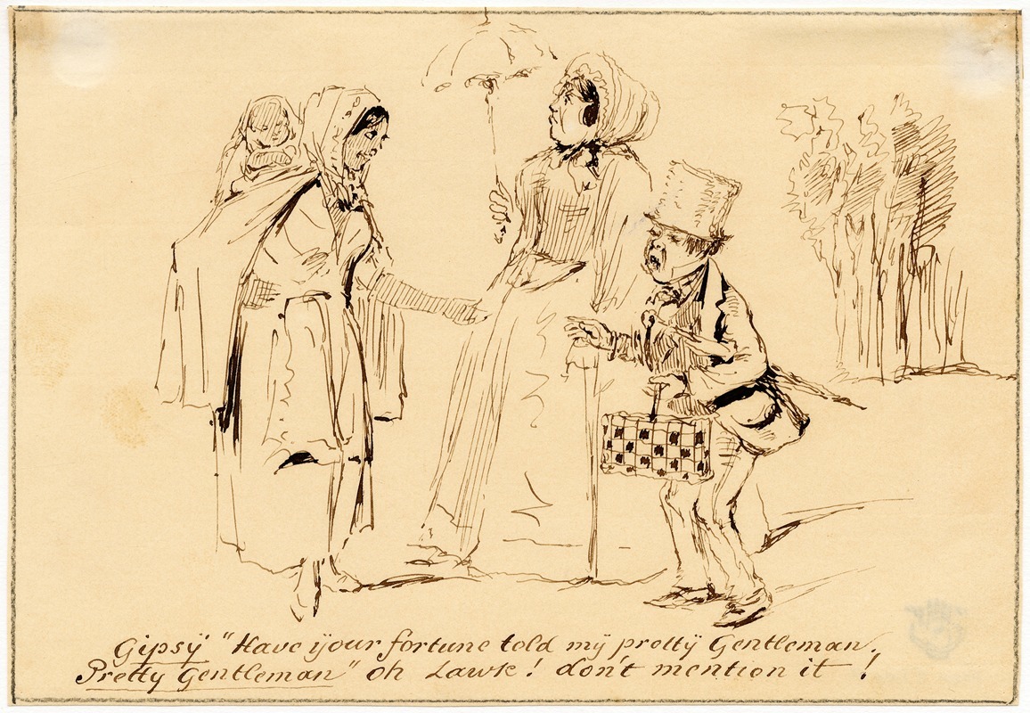 Pieter van Loon - Karikatuur van waarzeggende zigeunerin