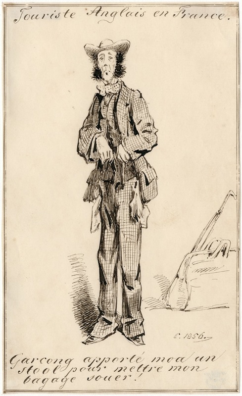 Pieter van Loon - Karikatuur, een Engelse toerist in Frankrijk