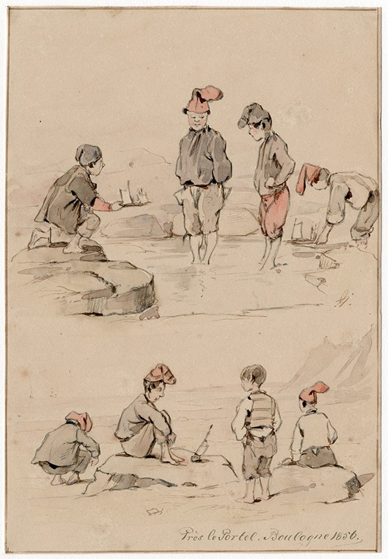 Pieter van Loon - Kinderen op het strand