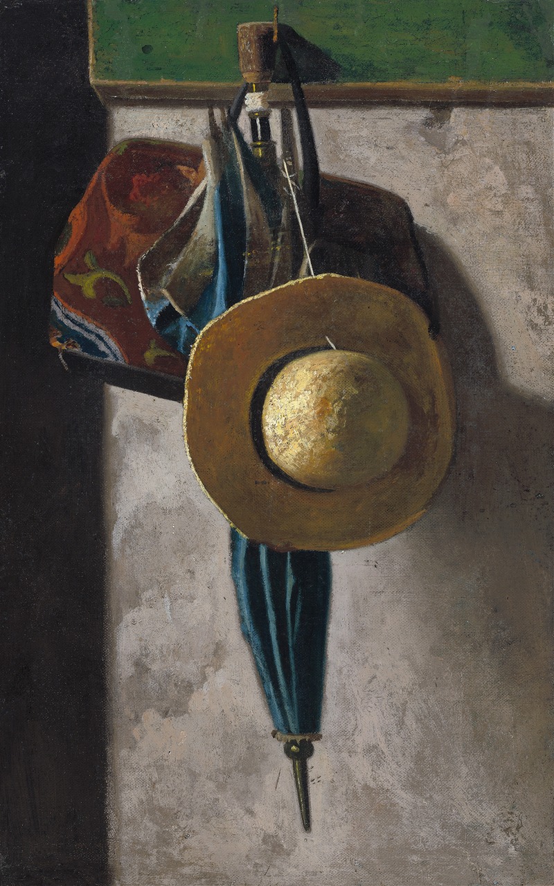 John Frederick Peto - Straw Hat,Bag and Umbrella