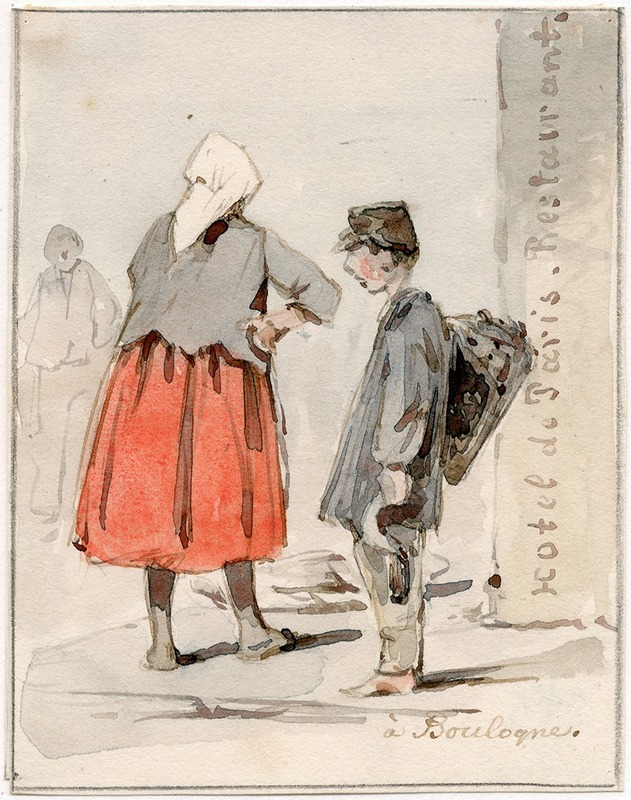 Pieter van Loon - Mensen in klederdracht uit omgeving van Boulogne