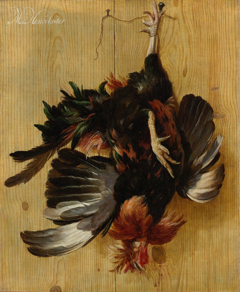 Melchior d'Hondecoeter - Dead Cock Hanging from a Nail