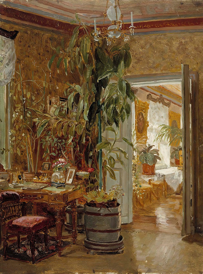 Adolf Von Becker - Interior From The Hallonblads’ Home, Hympölä Manor