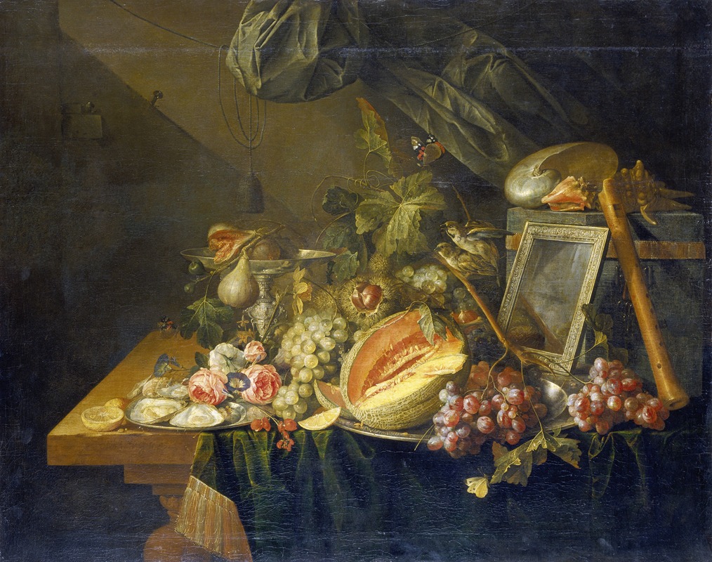 Cornelis de Heem - Still Life With Copulating Sparrows