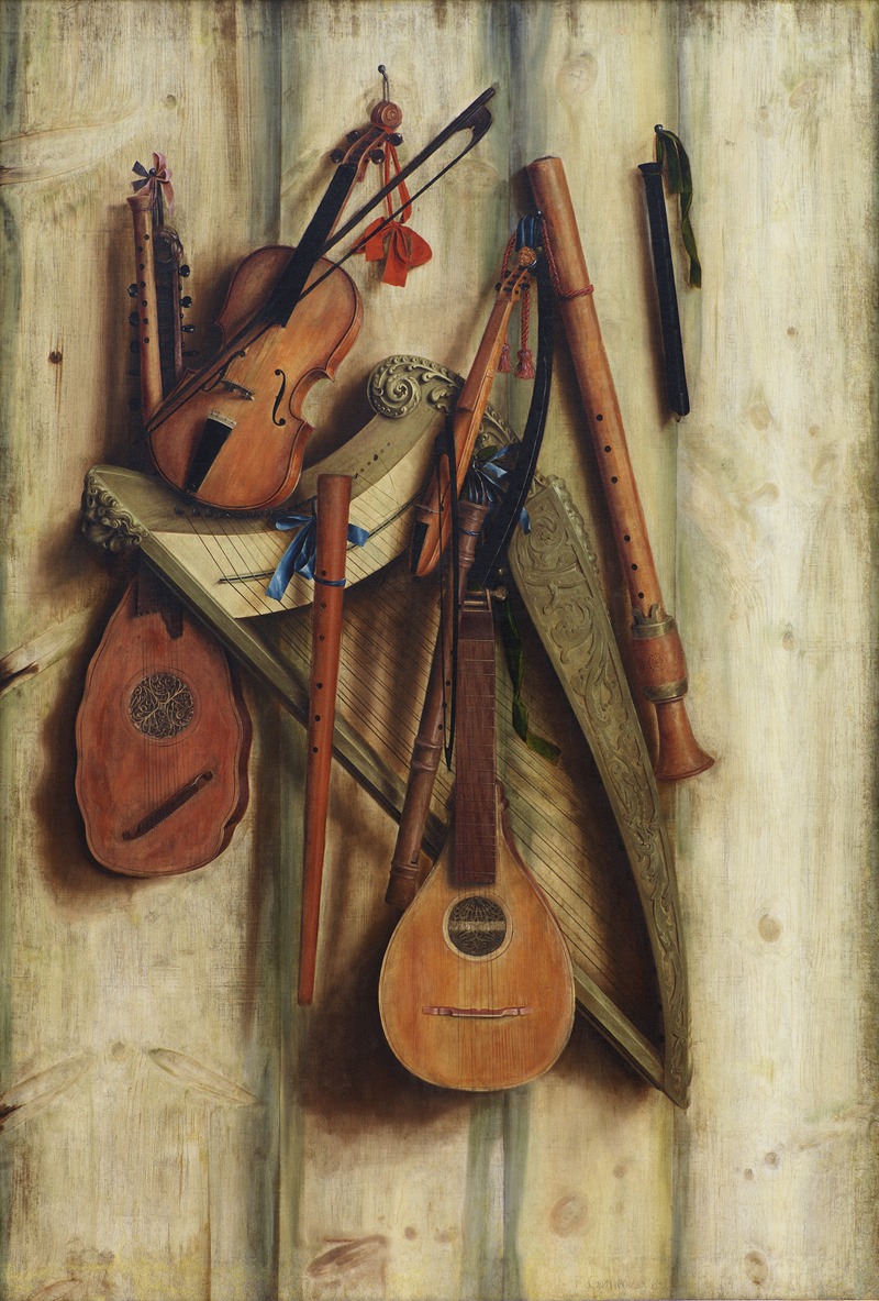 Cornelius Norbertus Gijsbrechts - Board Partition With Musical Instruments. Trompe L’oeil