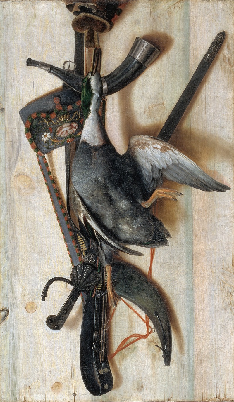 Cornelius Norbertus Gijsbrechts - Trompe L’oeil With Dead Duck And Hunting Implements
