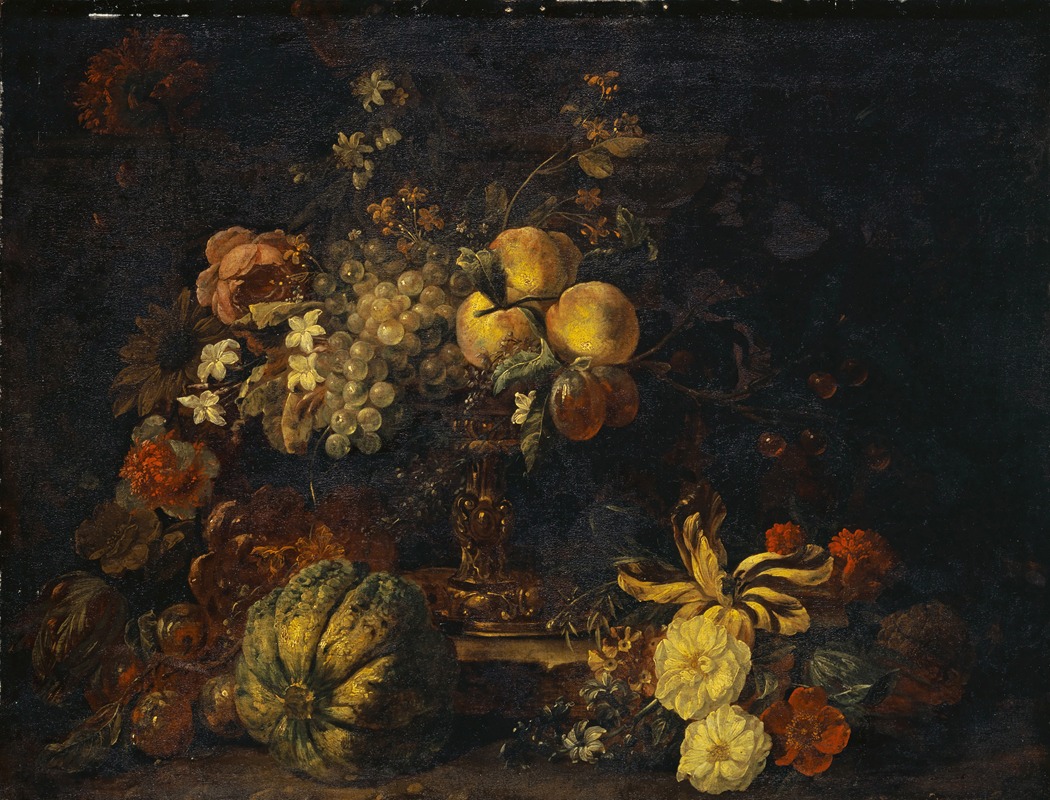 Gaspar Peeter Verbruggen the Younger - Still Life With Flowers And Fruit