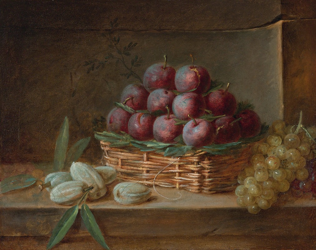 Henri-Horace Roland Delaporte - Still Life With Plums, Almonds And Raisins