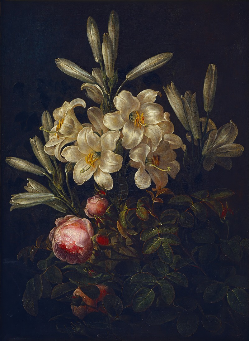 Johan Laurentz Jensen - White Lilies And Roses
