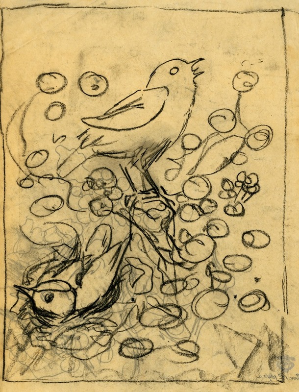 Theo van Hoytema - Broedende en fluitende zangvogel