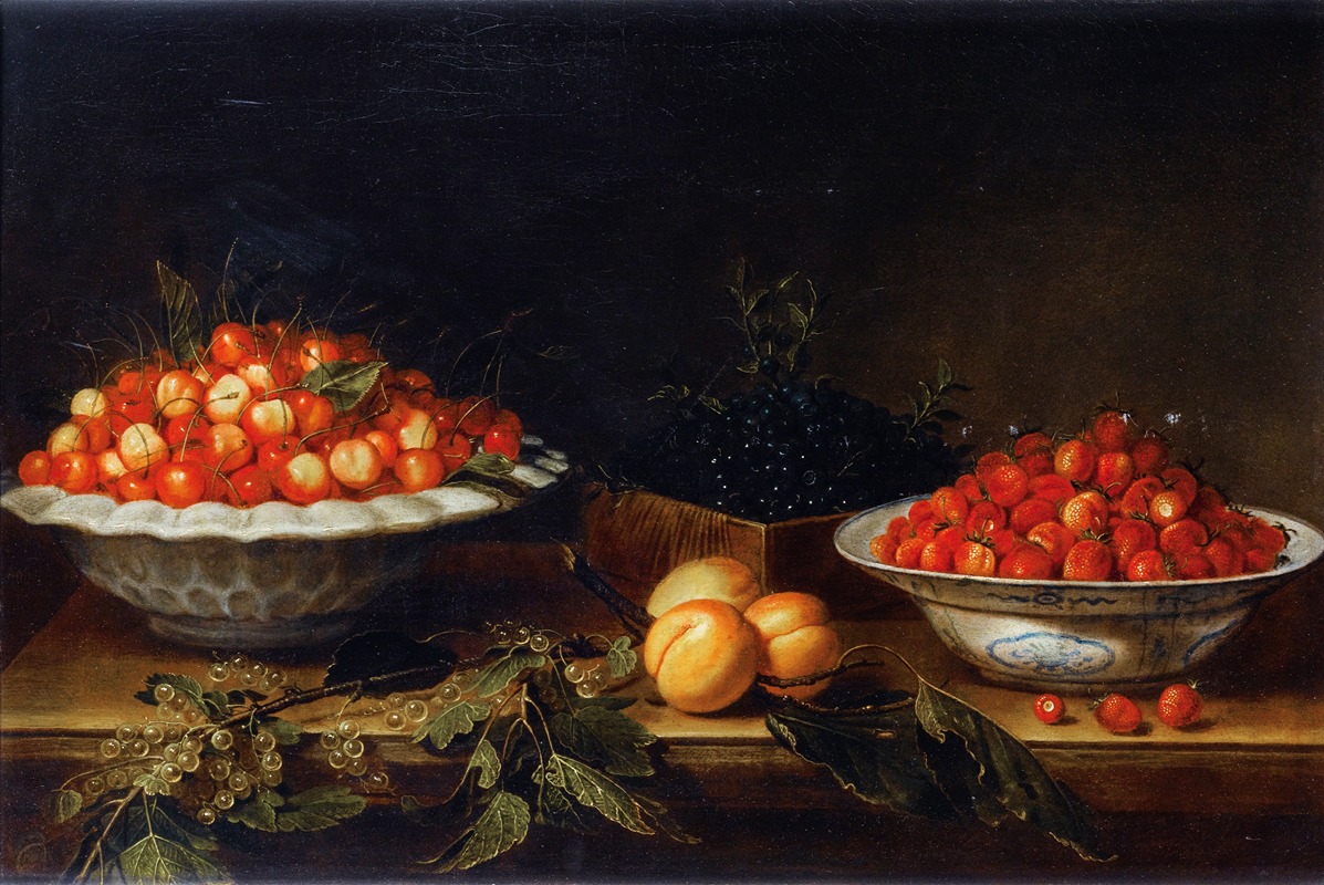 Joseph Plepp - Still Life With Plate Of Cherries
