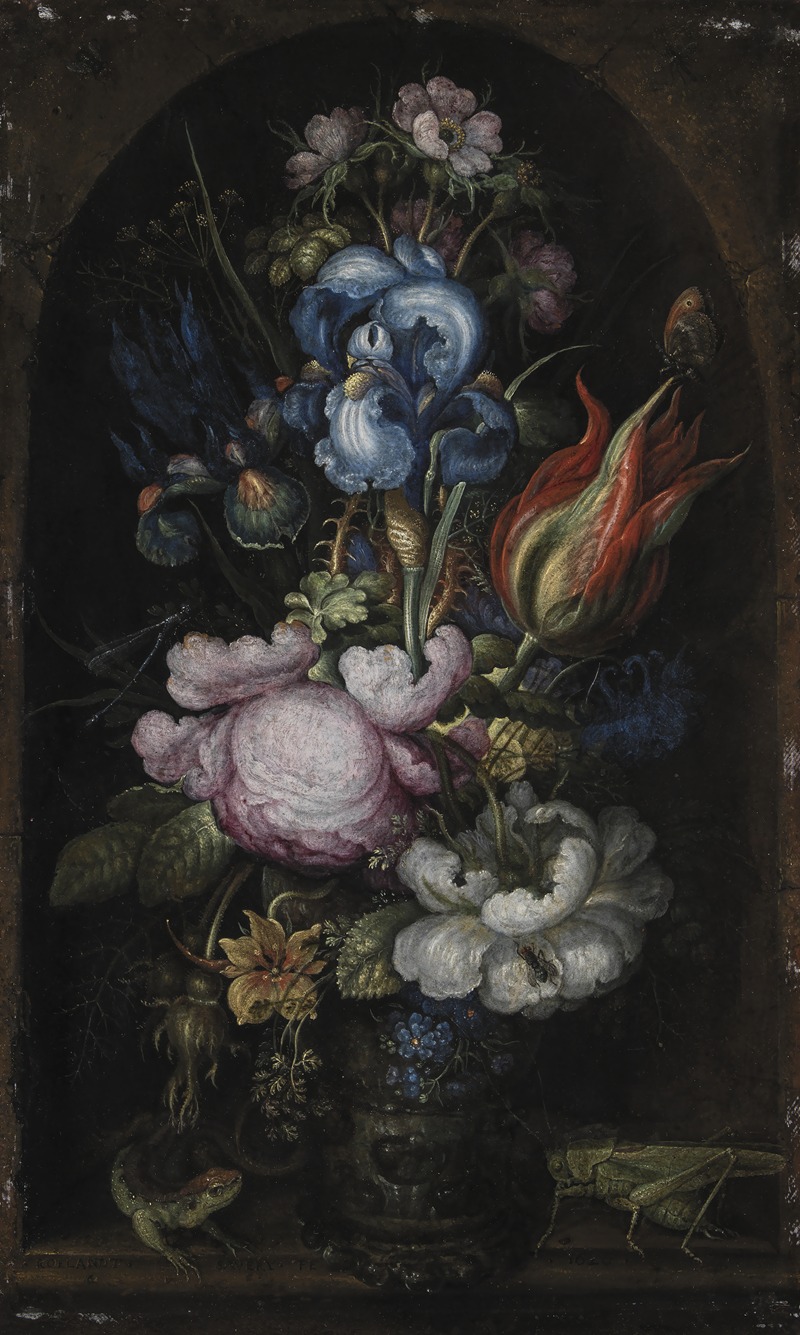 Roelant Savery - Bouquet Of Flowers In A Stone Niche
