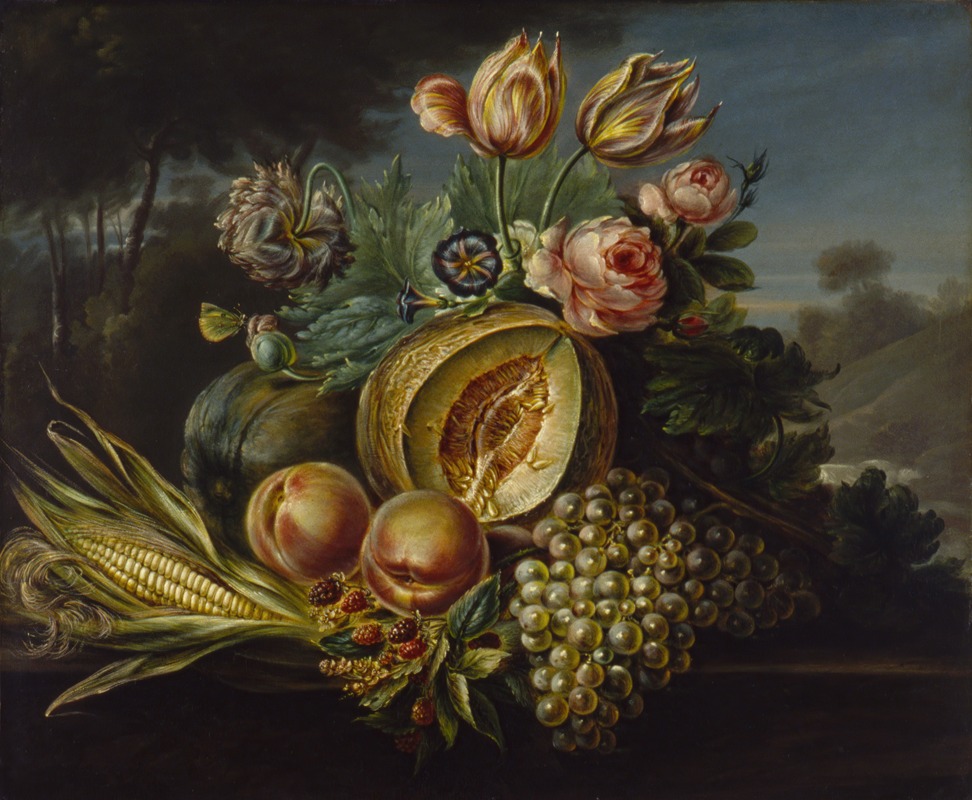 Cornelius de Beet - Still Life with Fruit and Flowers