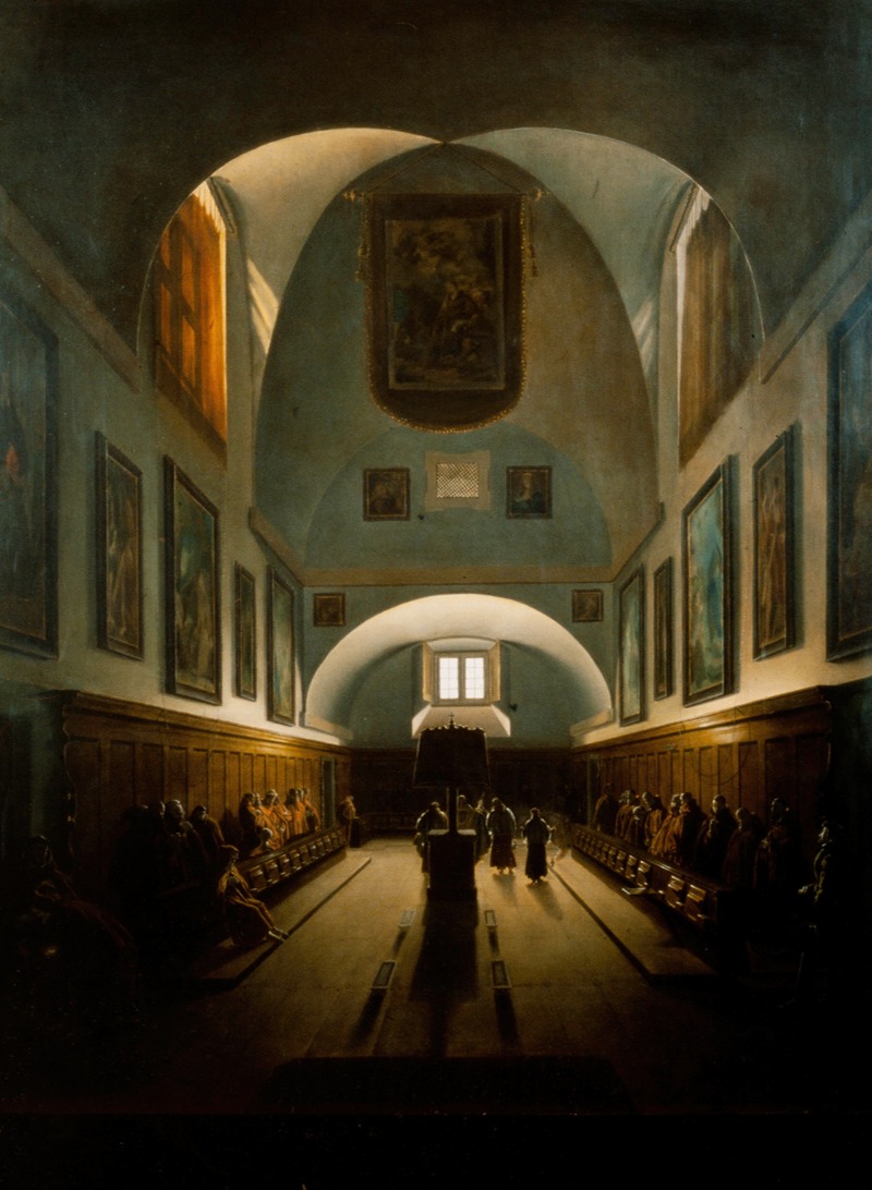 François-Marius Granet - The Choir in the Capuchin Church on the Piazza Barberini, Rome