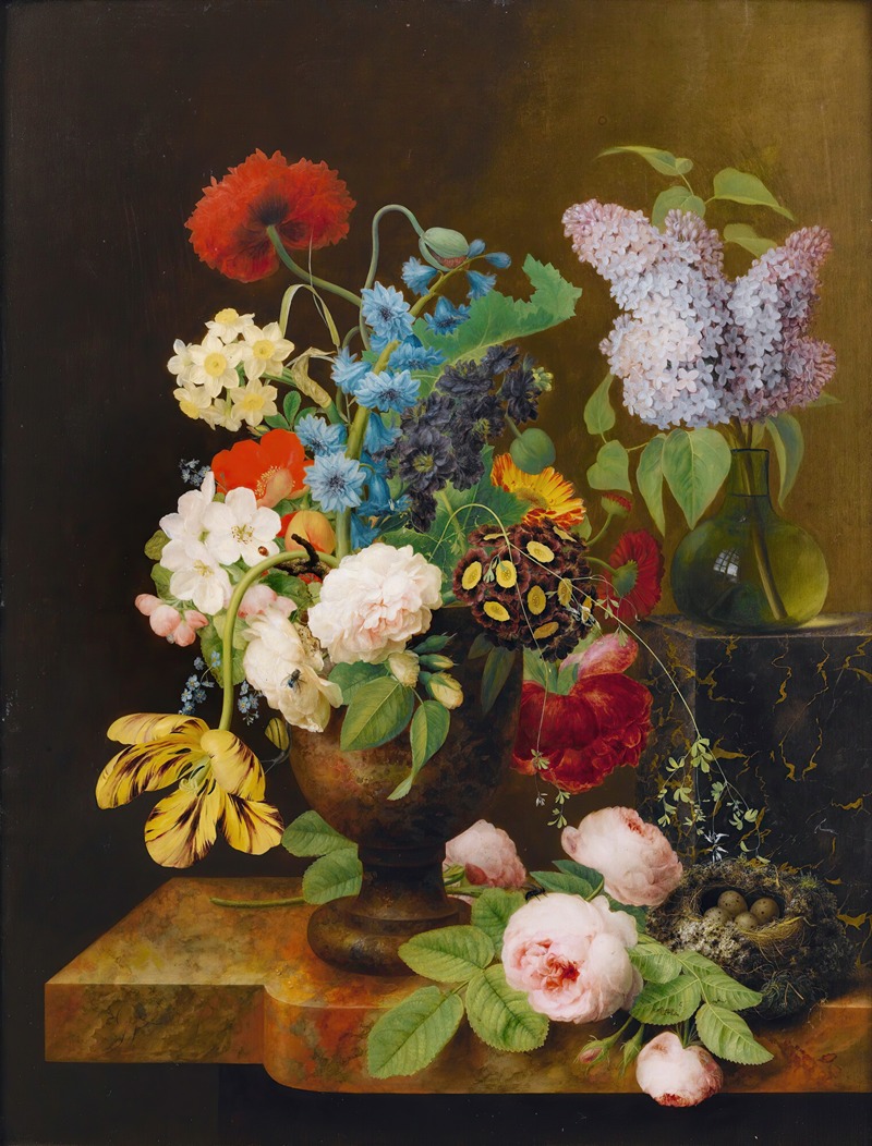 George Frederik Ziesel - Vase Of Flowers