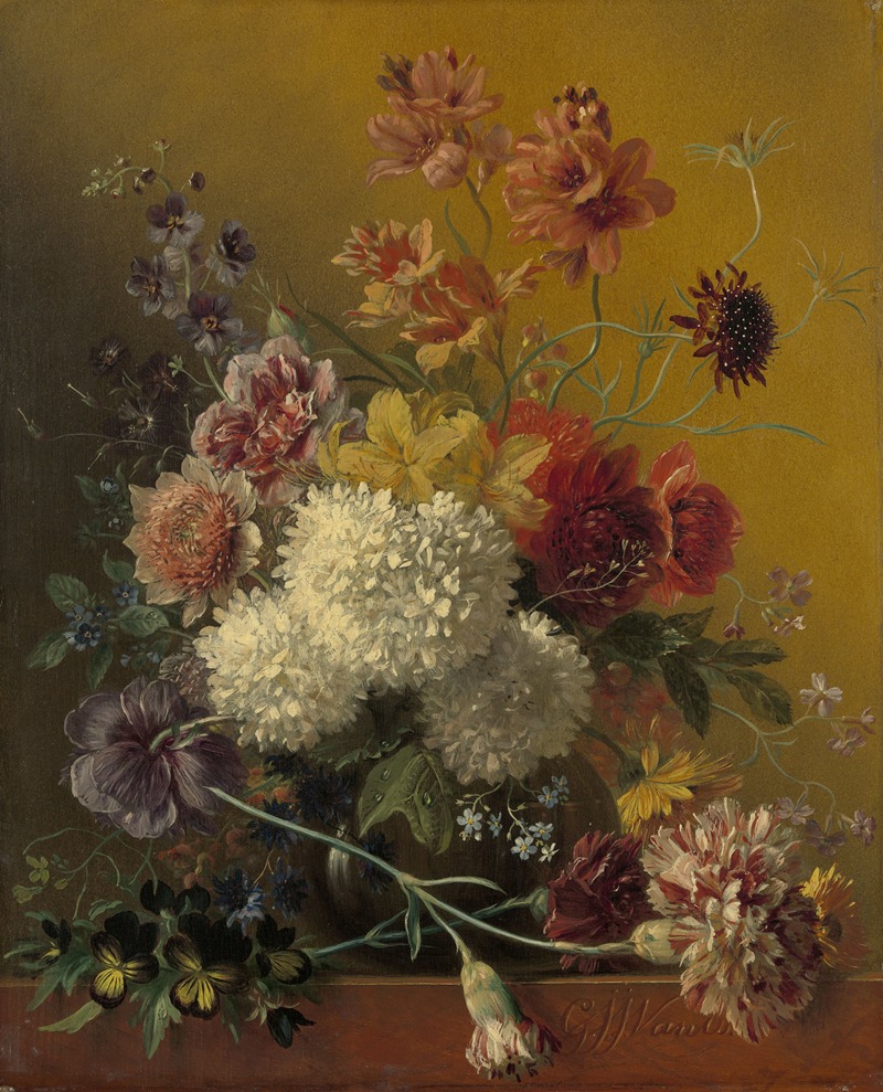 Georgius Jacobus Johannes van Os - Stilleven met bloemen
