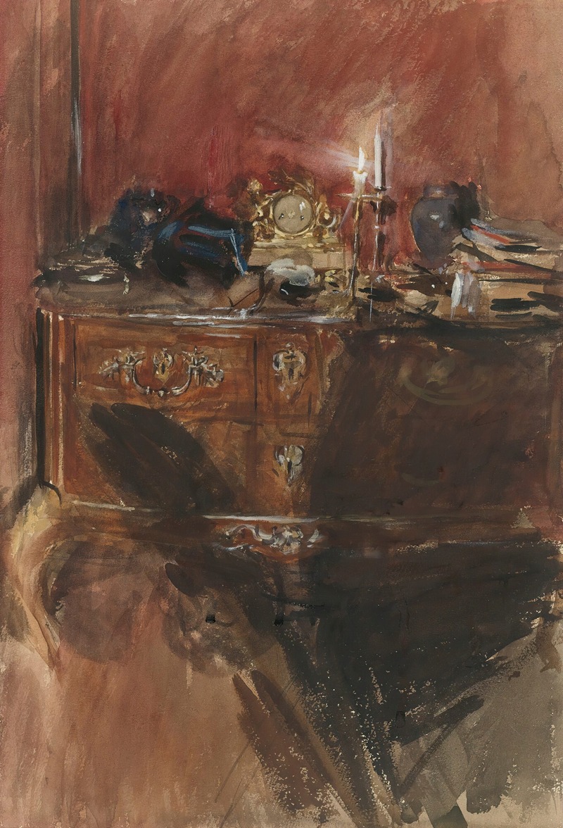 Giovanni Boldini - View Of An Interior With A Louis Xv Commode