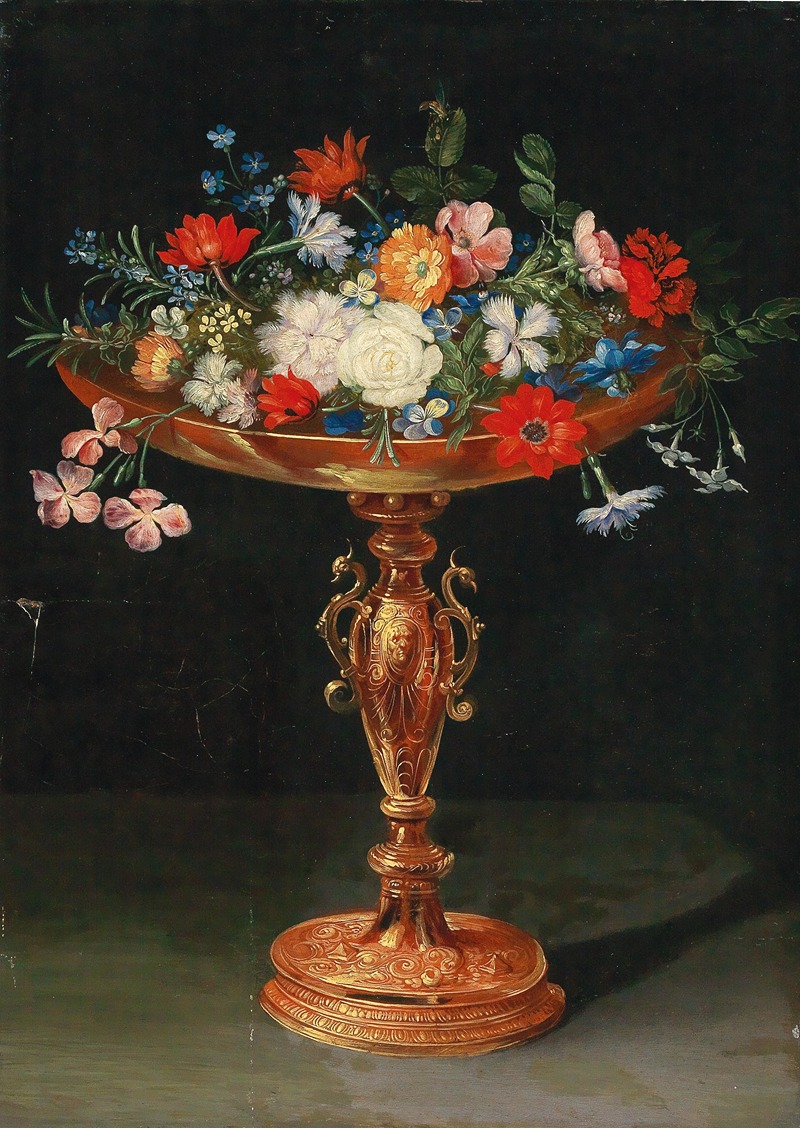 Jan Brueghel the Younger - Flowers in a gilded tazza