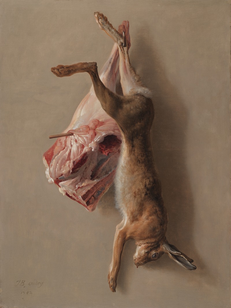 Jean-Baptiste Oudry - A Hare and a Leg of Lamb