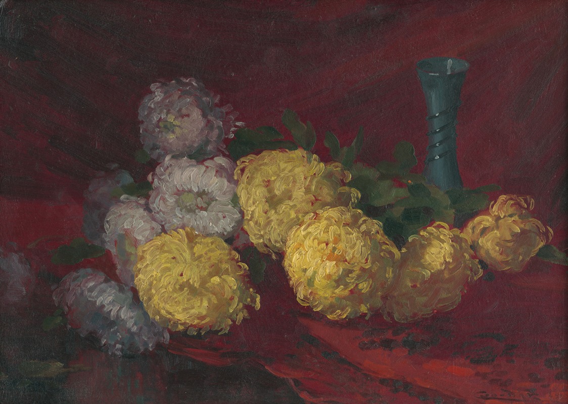 Ľudovít Čordák - Chrysanthemums on the table