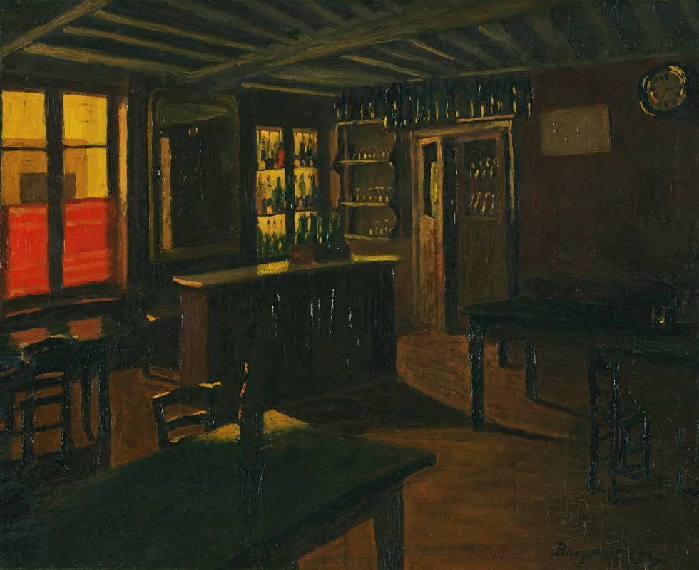 Marius Borgeaud - Drinking Room At The La Croix-Vert In Moret
