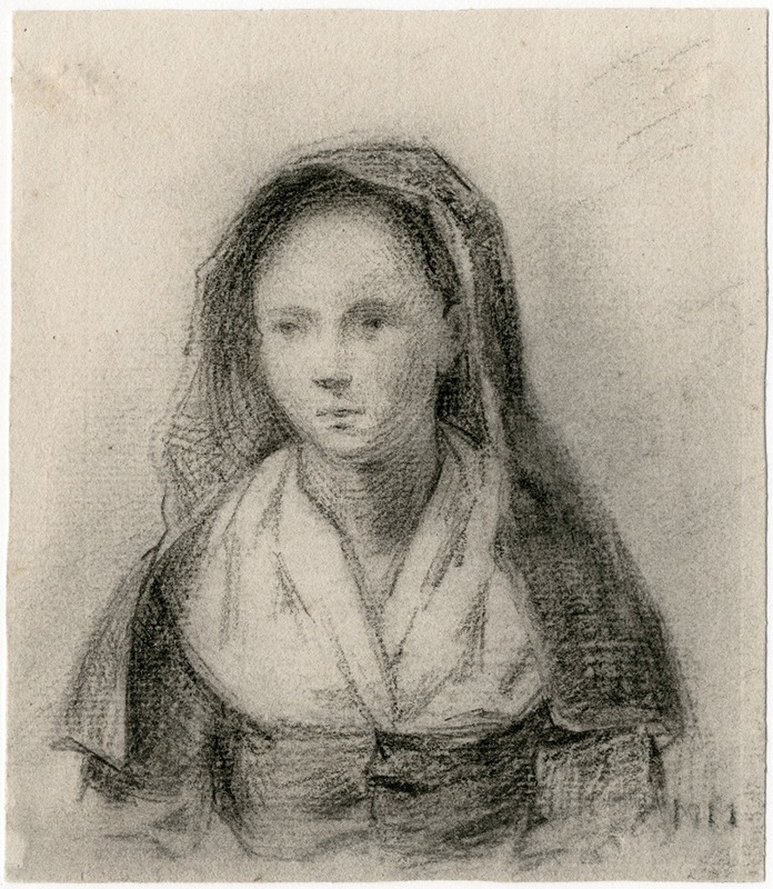 Matthijs Maris - Borstbeeld van een meisje met hoofddoek