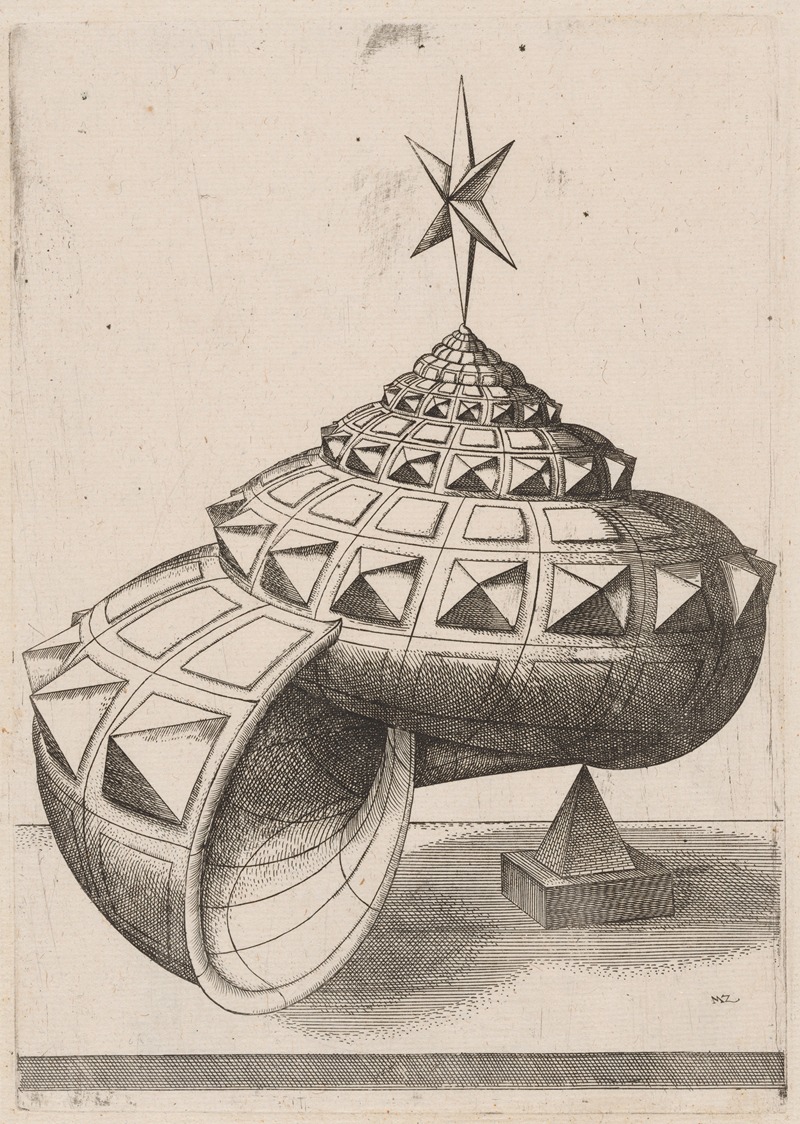 Mathis Zündt - A Perspective of a Faceted Snail Shell Balanced on a Pyramid