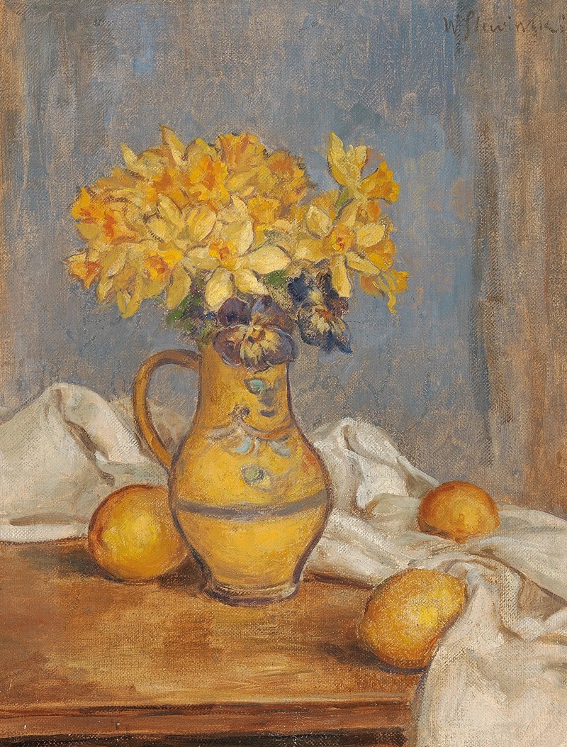 Władysław Ślewiński - Daffodils in a Vase and Lemons