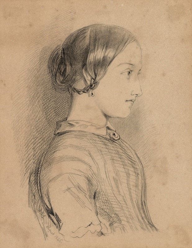 William Bell Scott - Portrait study of a young woman