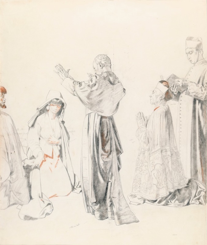 William Orpen - A Priest Blessing a Couple: Study for ‘The Western Wedding’