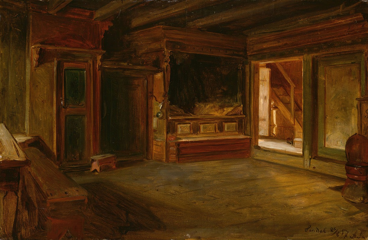 Adolph Tidemand - Farm Interior from Sandak